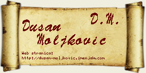 Dušan Moljković vizit kartica